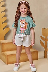 CONJUNTO INFANTIL BLUSA BOXY E SHORT - INFANTI