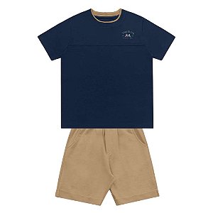 CONJUNTO INFANTIL MASCULINO CAMISETA E BERMUDA - FAKINI