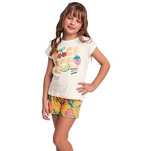 CONJUNTO INFANTIL FEMININO BLUSA E SHORT - FAKINI
