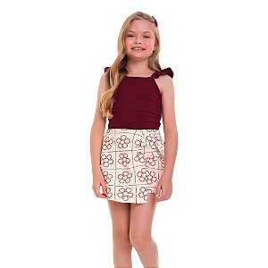CONJUNTO INFANTOJUVENIL REGATA E SHORT SAIA EM MALHA - FAKINI