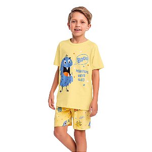 PIJAMA INFANTIL MASCULINO CAMISETA E BERMUDA - FAKINI