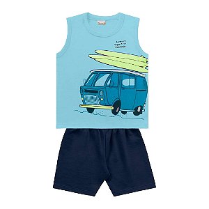 CONJUNTO INFANTIL MASCULINO REGATA E BERMUDA - FAKINI