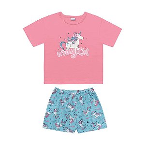 PIJAMA INFANTIL FEMININO BLUSA E SHORT - FAKINI