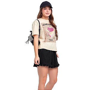 CONJUNTO TEEN FEMININO BLUSA E SHORT - FAKINI