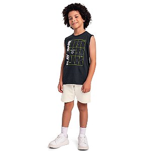 CONJUNTO INFANTIL MASCULINO REGATA E BERMUDA - FAKINI