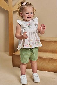 CONJUNTO INFANTIL BATA REGATA E SHORT - INFANTI