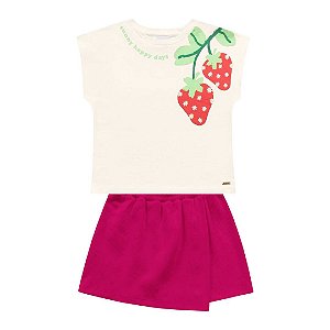 CONJUNTO INFANTIL BLUSA E SHORT FEMININO - FAKINI
