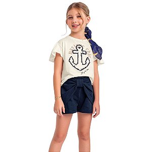 CONJUNTO INFANTOJUVENIL BLUSA E SHORT FEMININO - FAKINI