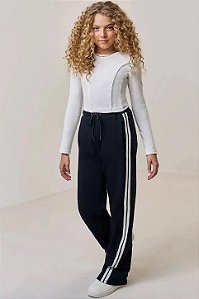 CALÇA WIDE LEG TEEN EM MOLETWILL - VIC & VICKY