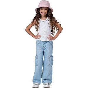 CALÇA JEANS INFANTOJUVENIL FEMININA - MANIA KIDS