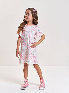 VESTIDO INFANTIL CORAÇÕES - CINTI
