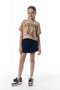 SHORT SAIA TEEN EM JEANS BLACK COM ELASTANO - VIC & VICKY