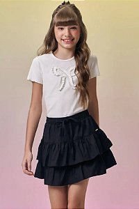 SAIA EM TRICOLINE COM ELASTANO E SHORT EMBUTIDO - VIC & VICKY