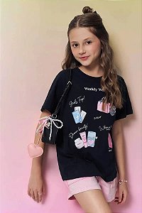 BLUSA COMFY TEEN EM MEIA MALHA - VIC & VICKY