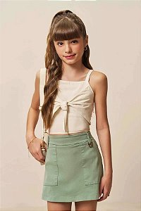 CONJUNTO TEEN BLUSA DE ALÇA E SHORT SAIA - VIC & VICKY