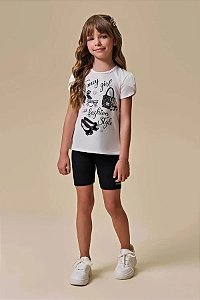 CONJUNTO INFANTOJUVENIL BLUSA BERMUDA BIKER - INFANTI