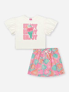 CONJUNTO INFANTOJUVENIL BLUSA E SHORT SAIA - CINTI