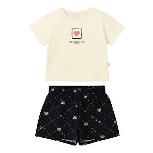 CONJUNTO INFANTOJUVENIL FEMININO BLUSA E SHORT - MALWEE