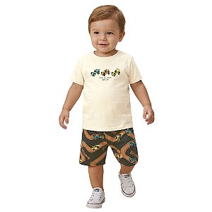 CONJUNTO INFANTIL MASCULINO CAMISETA E BERMUDA - MALWEE