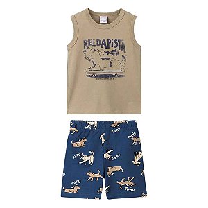 CONJUNTO INFANTIL MASCULINO REGATA E BERMUDA - MALWEE
