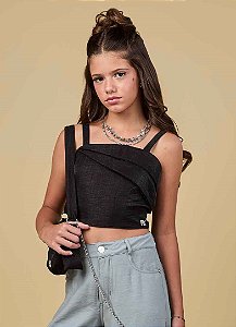 CROPPED TEEN EM ALFAIATARIA SHINE - PINK X