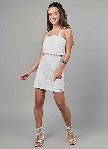 VESTIDO TEEN EM LAISE BORDADA COM PAETÊ - PINK X