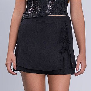 SHORT SAIA TEEN EM LINHO - VANILLA CREAM