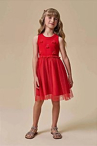 VESTIDO INFANTIL EM CANELADO LIZ E TULE - INFANTI