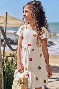 VESTIDO INFANTOJUVENIL EM VISCOSE BORDADO - INFANTI