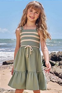 VESTIDO INFANTOJUVENIL EM LINHO COM ELASTANO - INFANTI