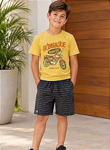 CONJUNTO INFANTOJUVENIL BERMUDA E CAMISETA SLIM - KING & JOE