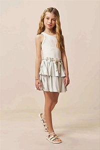 CONJUNTO TEEN FEMININO REGATA E SAIA - VIC & VICKY