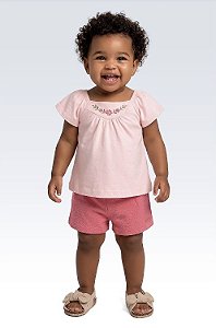 CONJUNTO INFANTIL BLUSA E SHORT EM MALHA - FAKINI