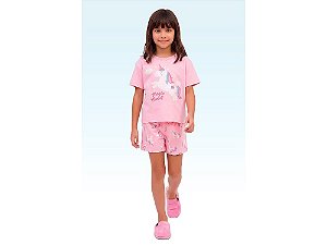 PIJAMA INFANTOJUVENIL BLUSA E SHORT EM MALHA - FAKINI