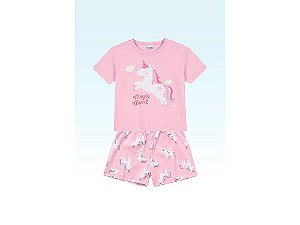 PIJAMA INFANTOJUVENIL BLUSA E SHORT EM MALHA - FAKINI