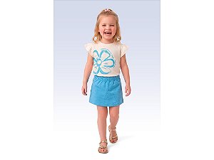 CONJUNTO INFANTIL BLUSA E SHORT SAIA - FAKINI
