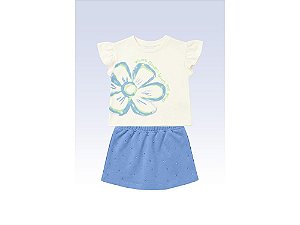 CONJUNTO INFANTIL BLUSA E SHORT SAIA - FAKINI