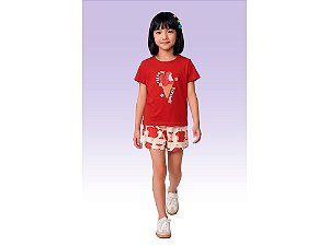 CONJUNTO INFANTOJUVENIL BLUSA E SHORT EM MALHA - FAKINI