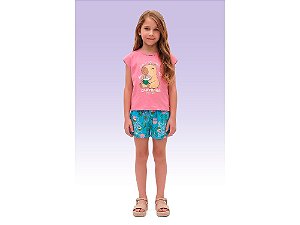 CONJUNTO INFANTIL BLUSA E SHORT EM MALHA - FAKINI