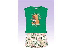 CONJUNTO INFANTIL BLUSA E SHORT EM MALHA - FAKINI