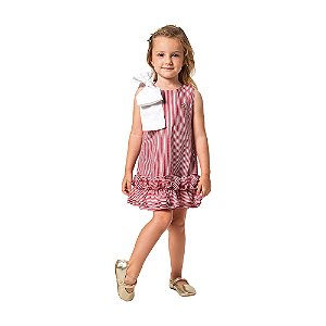 VESTIDO INFANTIL EM TRICOLINE LISTRADA - CHARPEY
