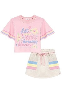 CONJUNTO INFANTOJUVENIL BLUSA E SHORT SAIA - KUKIÊ