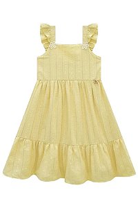 VESTIDO INFANTIL EM BLEND DE LINHO BORDADO - INFANTI