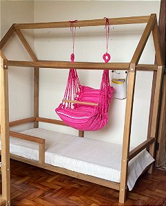 Cadeirinha de balanço infantil rosa