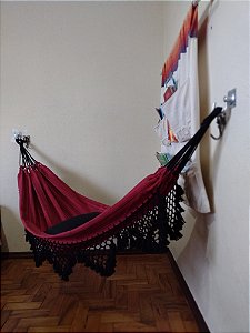 Rede infantil Mescla Bordô franja preta