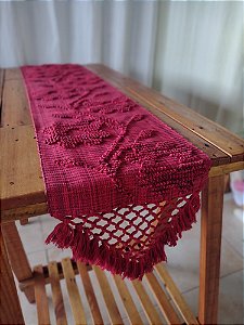 Caminho de mesa trepadeira Bordô mescla