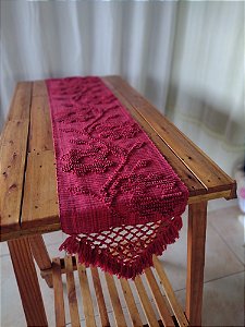 Caminho de mesa de capuchinho Bordô mescla trepadeira