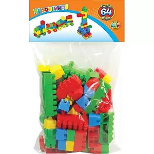 Brinquedo para Montar Bloquinhos 64 Peças - Ggb Plast