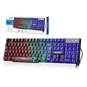 Teclado Gamer USB Led RGB BK-151C - Exbom