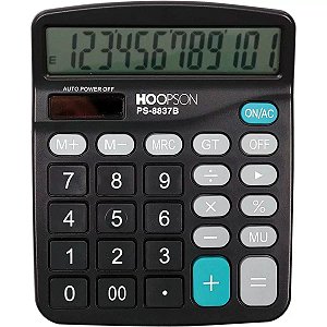 Calculadora de Mesa 12 dígitos a pilha Preta - Hoopson